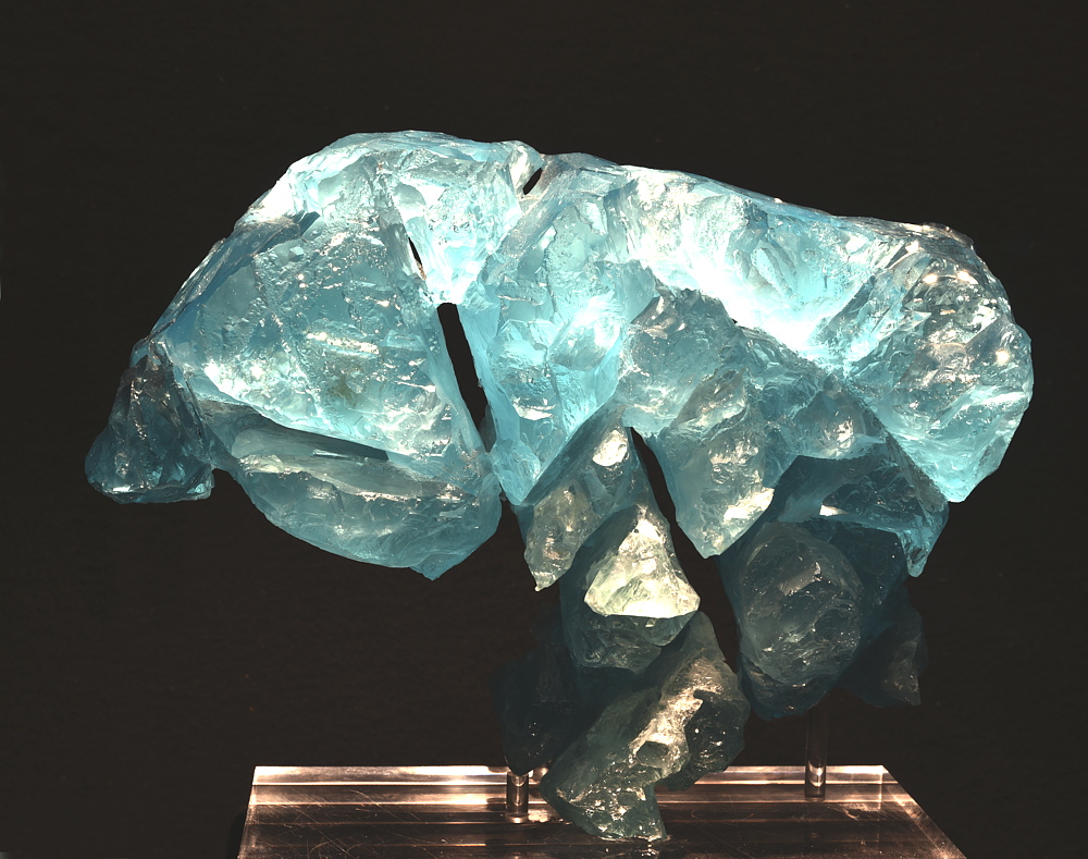 Aquamarin Schwimmer| B: 24.5 cm; F: Pedra Azul, Minas Gerais, Brasilien; Sammlung: Mario Pauwels 