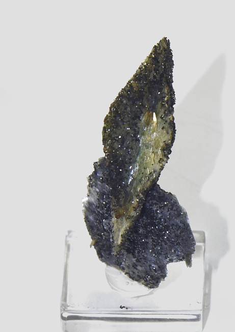 Grüner Titanit mit Chlorit| H: 4 cm; F: Umbaltal; Sammlung: Roland Brugger