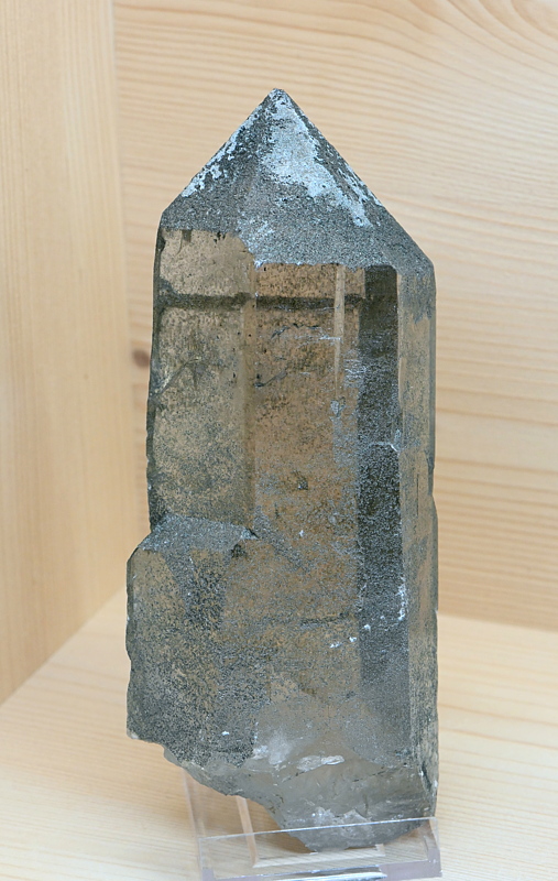 Bergkristallspitze mit etwas Chlorit| H: 15 cm; F: Rauchkofel; Finder: Oswald Enz, Paul Hofer