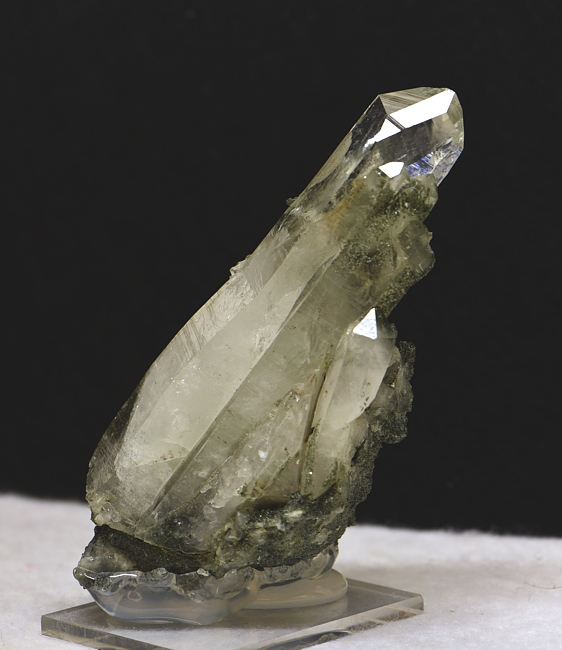 Bergkristall mit Chlorit| LK: ca. 6 cm, F: FFFFFFFF; Finder: Ortsgruppe St. Johann 