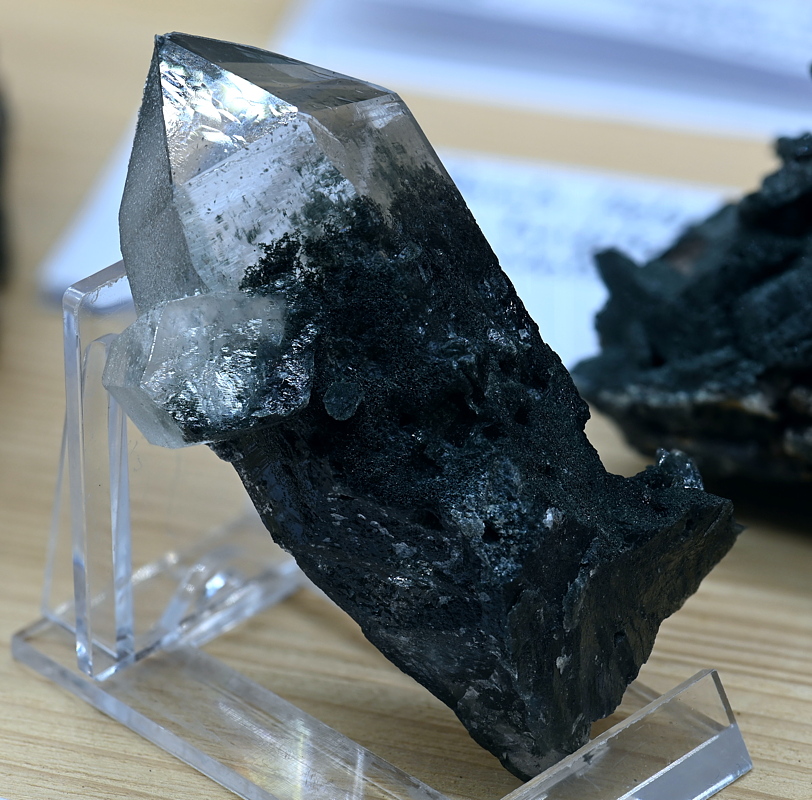 Quarz mit Chloriteinschluss| H: 7 cm; F: Unterberg; Finder: Helga Raich