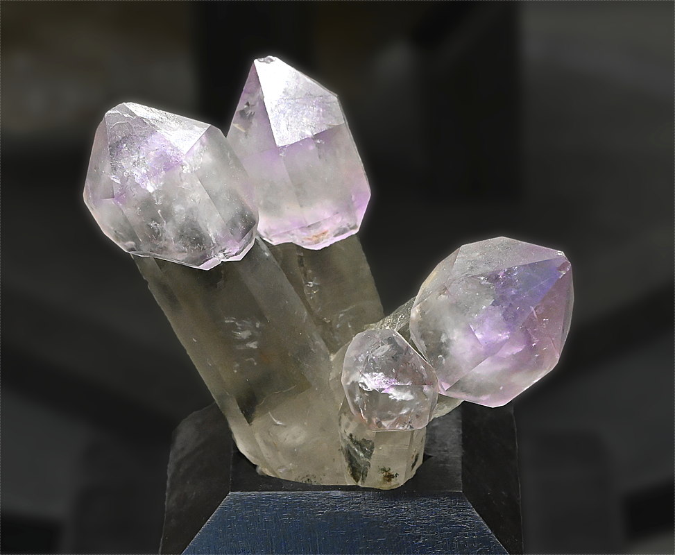 Drei Amethyst-Zepter | H: 6 cm; F: Ahrntal; Sammlung: Reinhold Plaickner