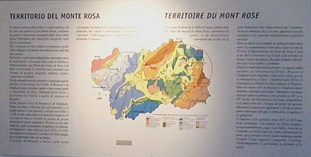 Geologische Karte des Monte Rosa Gebietes| einem der Fundgebiete mit reichen Mineralfunden.