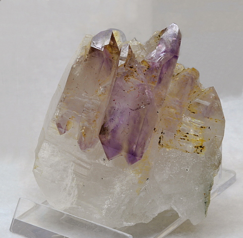 Amethyst, Lepidokrokit, Siderit, Periklin| H: 5 cm; F: Rauris; Finder: Klaus und Andreas Pirchner