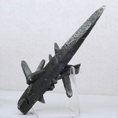 Bergkristall mit eingewachsenem Chlorit| H: 16 cm; F: Riffl, Stubachtal; Finder: Erich Mosser, Erwin Burgsteiner