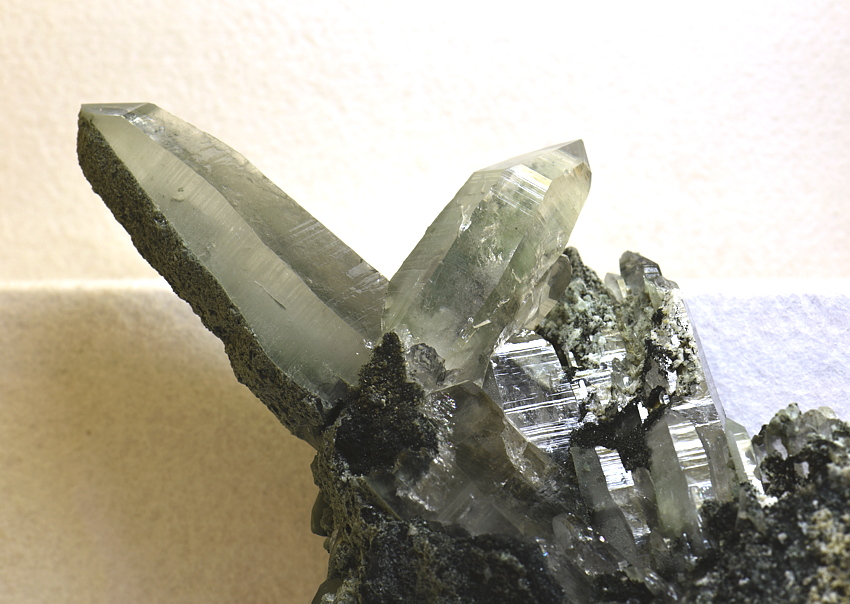 Bergkristall-Stufe| B: ca. 14 cm, F:  Habachtal; Finder: Andreas Steiner und Reinhard Heim 