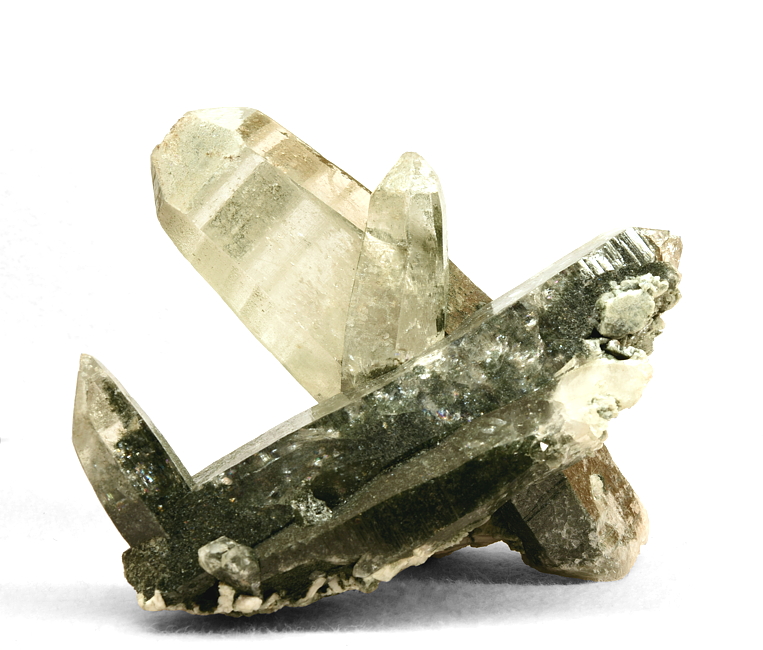 Bergkristall mit Chlorit und Albit| B: 12 cm; F: Törlkopf, Kärnten; Finder: Andreas Mikl, 2014
