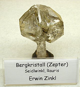 Szepterquarz mit Fenstern| Seidlwinkl, Rauris, AT; H: 8cm; Coll. Erwin Zinkl