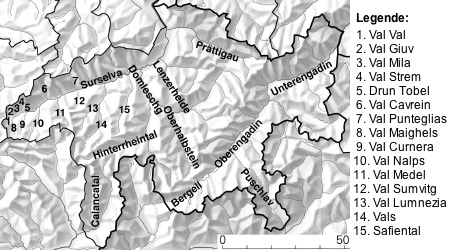 Gebiete in Graubünden mit Mineralfunden