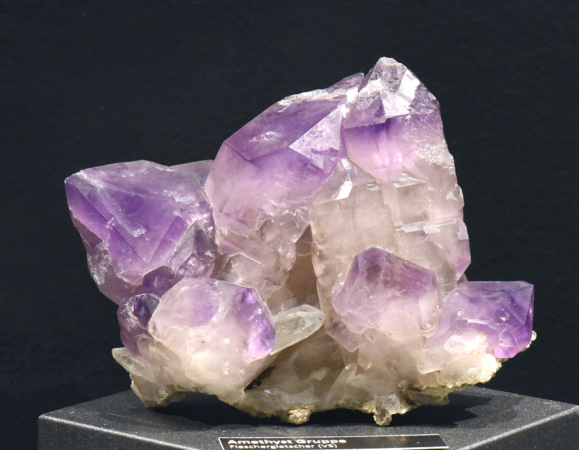 Amethyst-Gruppe (teils mit Zeptern)| B: 10 cm; F: Fieschergletscher, VS; Sammlung: Patric Tresch