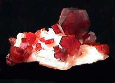 Vanadinite on Barite - Morocco, 3